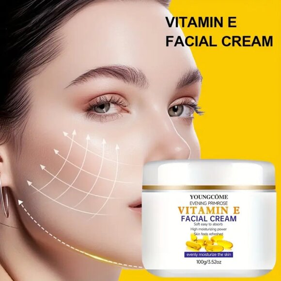 Vitamin E Evening Primrose Face Cream with Collagen & Hyaluronic Acid 100g - Picture 1 of 7